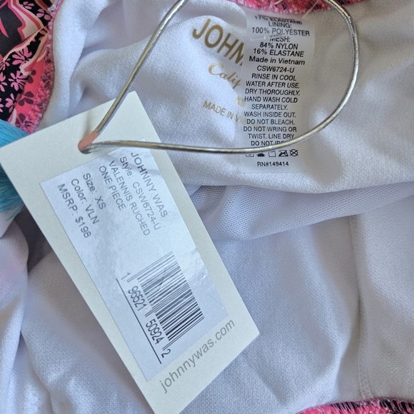 New Johnny Was Valennis Ruched Swimsuit XS NWT - Picture 6 of 7